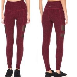 Beyond Yoga Iconic Silhouette Leggings Heather Red High Waist Athleisure Sz S